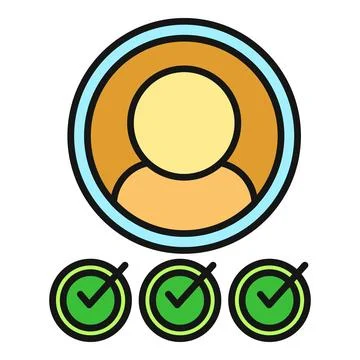 User profile account verification and trust concept 库存插图