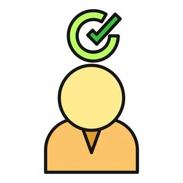 User profile achieving verification success with a checkmark Stock Illustration