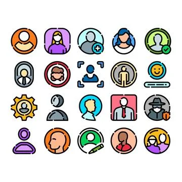 User profile and account management vector icons Stock Illustration