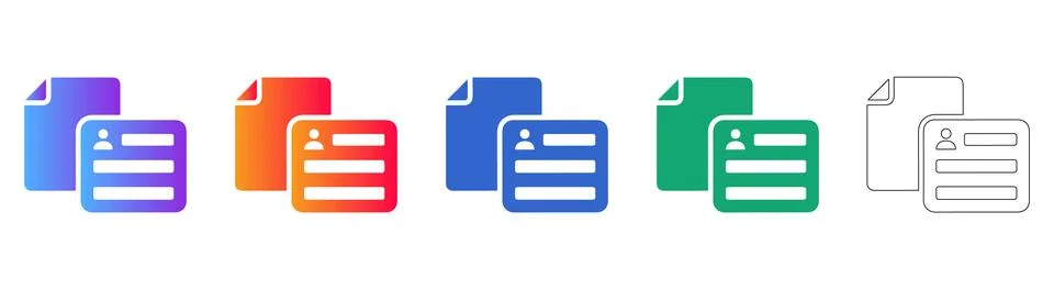 User Profile and Document Icons for Account Management Stock Illustration
