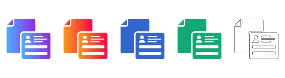 User Profile and Document Icons for Identity and Data Management Stock Illustration