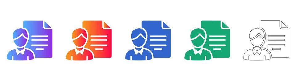 User Profile and Document Management Icons Illustrazione stock