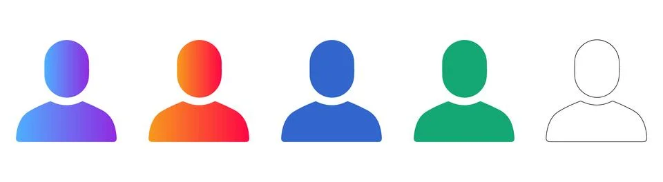 User Profile and Human Avatar Icons Stock Illustration