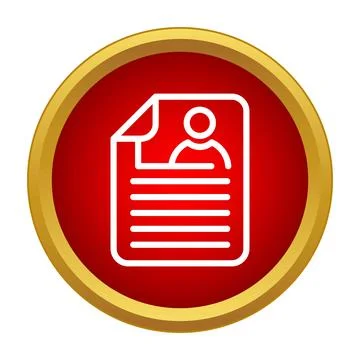 User profile application document or curriculum vitae icon Stock Illustration