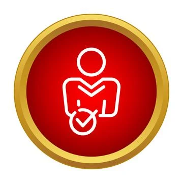 User profile approval check mark confirming verification Stock Illustration