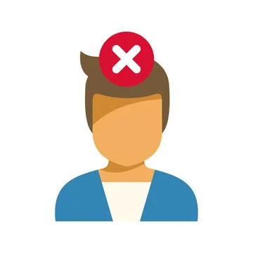 User profile avatar with ban delete cross 스톡 일러스트