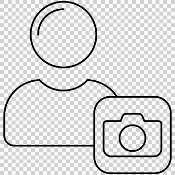 User profile avatar with camera badge Ilustração Stock