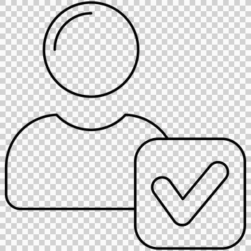 User profile avatar with checkmark approved badge Stock Illustration