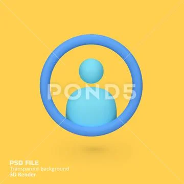 User profile avatar with circle frame isolated 3d render icon illustration PSD Template