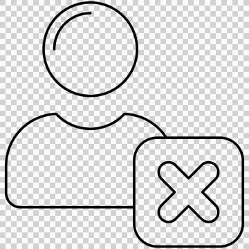User profile avatar with decline cross badge Stock Illustration