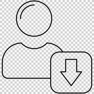 User profile avatar with down arrow badge Stockillustratie