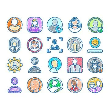 User profile avatar drawing collection for web Ilustración de archivo