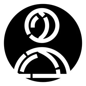 User profile avatar icon in black circle Stock Illustration