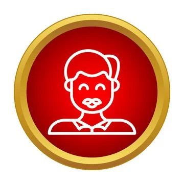 User profile avatar icon with mustache Stock Illustration