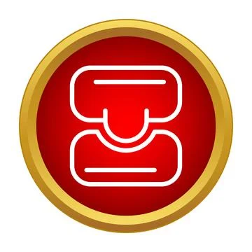User profile avatar icon in red circle 库存插图
