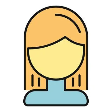 User profile avatar icon representing a woman 스톡 일러스트