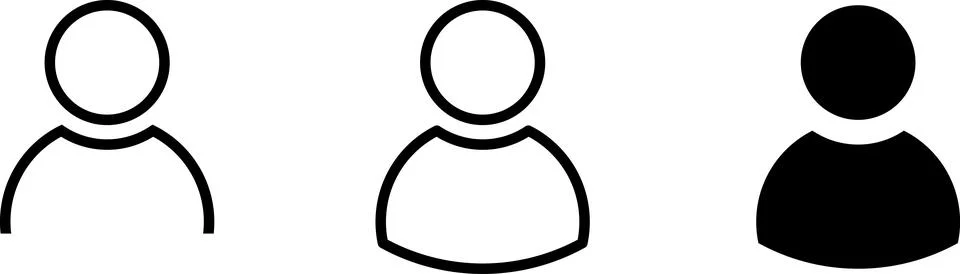 User profile avatar icon set, profile symbol in solid and outline styles, person Stockillustratie