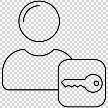 User profile avatar with key access badge Illustrazione stock