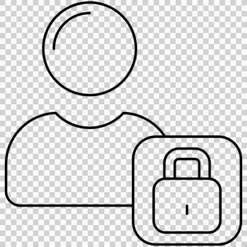 User profile avatar with locked padlock badge Stock Illustration