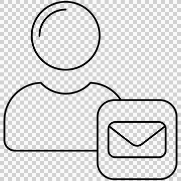 User profile avatar with mail envelope badge 스톡 일러스트