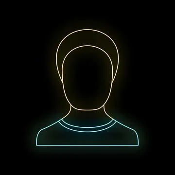 User profile avatar outline glowing neon effect Ilustración de archivo
