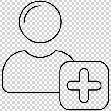 User profile avatar with plus add badge Illustrazione stock