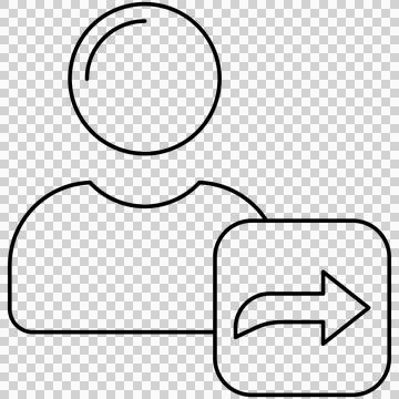 User profile avatar with share arrow badge Stock Illustration