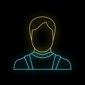 User profile avatar showing glowing neon outline Ilustración de archivo