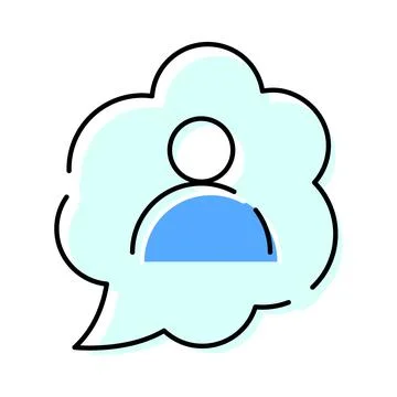 User profile avatar thinking about communication bubble Stock Illustration