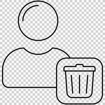 User profile avatar with trash bin badge Stock Illustration