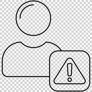 User profile avatar with warning alert badge Stock Illustration