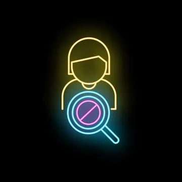 User profile with banned search restriction icon Illustrazione stock