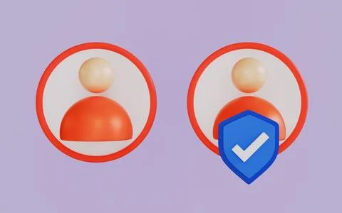 User profile with blue shield and verification check mark 스톡 일러스트
