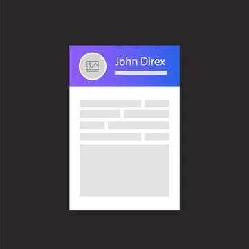 The user profile card for the website. Web interface template. User interface Stock Illustration