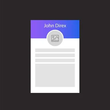 The user profile card for the website. Web interface template. User interface Illustrazione stock