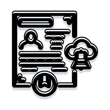 User profile certificate cloud notification icon Stock Illustration