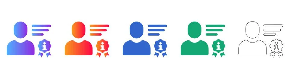 User Profile Certification Icon Set Illustrazione stock