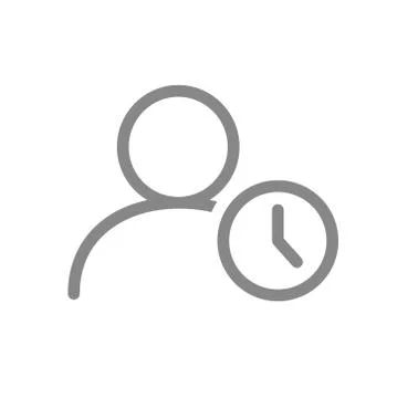 User profile with clock line icon. Public navigation, waiting list symbol symbol Stock Illustration