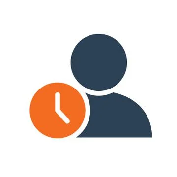 User profile with clock line icon. Public navigation, waiting list symbol symbol Stock Illustration
