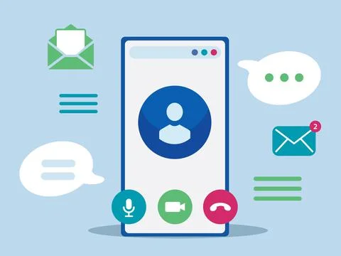 User profile for communication.Video call, working from home Illustrazione stock