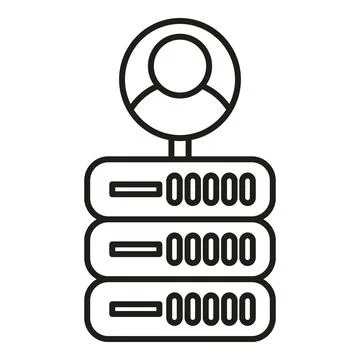 User profile connected to data storage servers イラスト素材