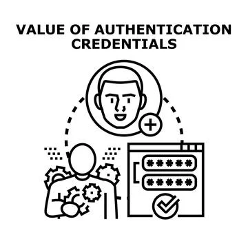User profile creating authentication credentials access account Stock Illustration