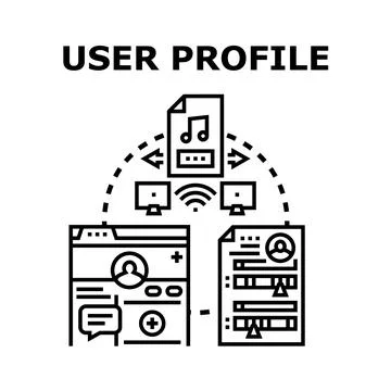 User profile creating online social network account Illustrazione stock