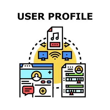 User profile creating online social network account Stock Illustration