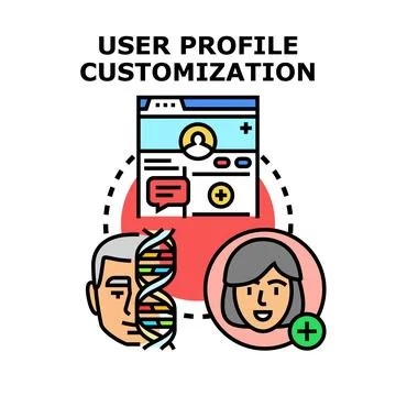User profile customization concept vector illustration イラスト素材