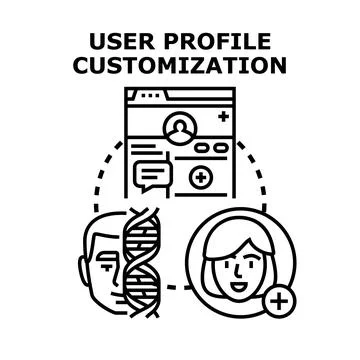 User profile customization concept vector illustration イラスト素材