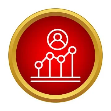 User profile data analytics growth graph icon イラスト素材