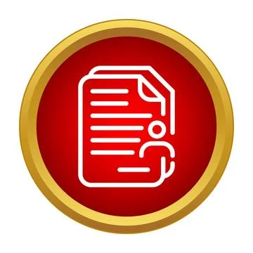 User profile data document on red button icon イラスト素材