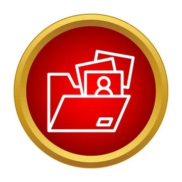 User profile data folder with personal files icon 스톡 일러스트