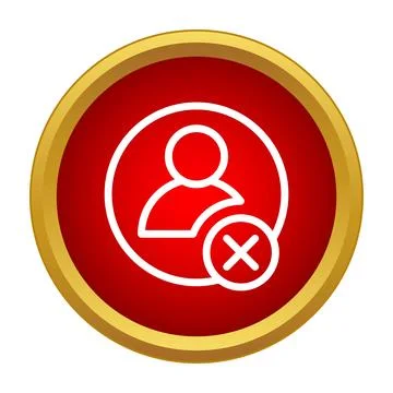 User profile delete ban reject or remove icon Stock Illustration